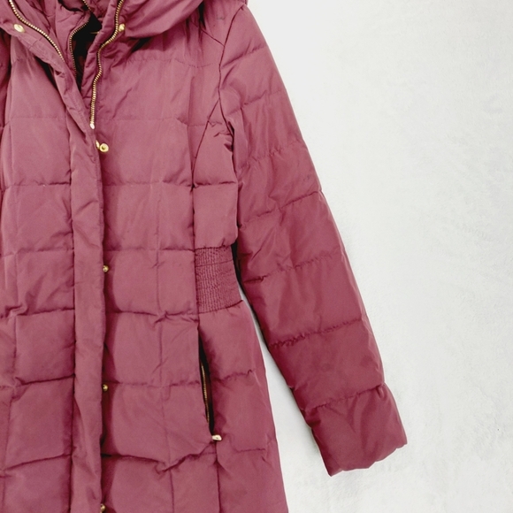 Cole Haan Signature in Burgundy Down Zip Up Winter Coat Z71 - Picture 5 of 11